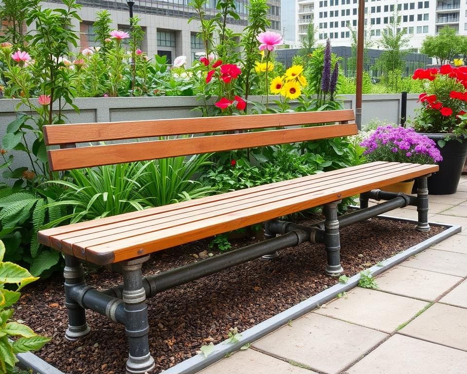 DIY-Gartenbänke aus Metallrohren für ein urbanes Flair