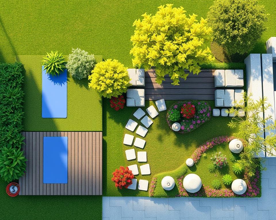 Gartenlayout für Sport im Freien