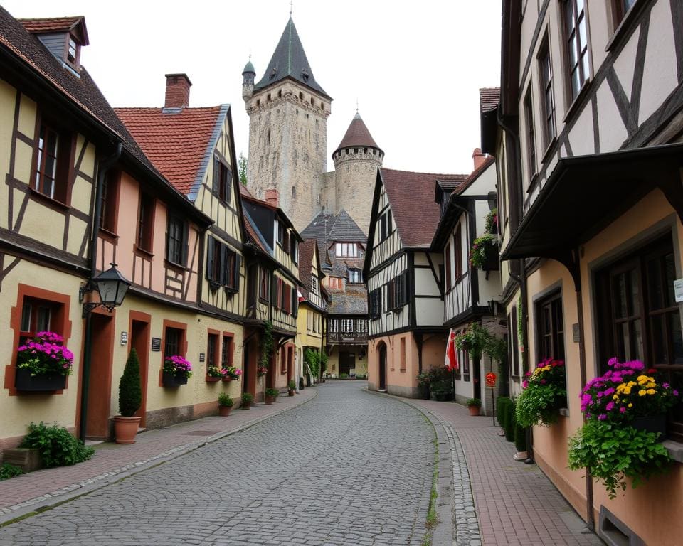 Mittelalterliche Straßen in Rothenburg ob der Tauber, Deutschland