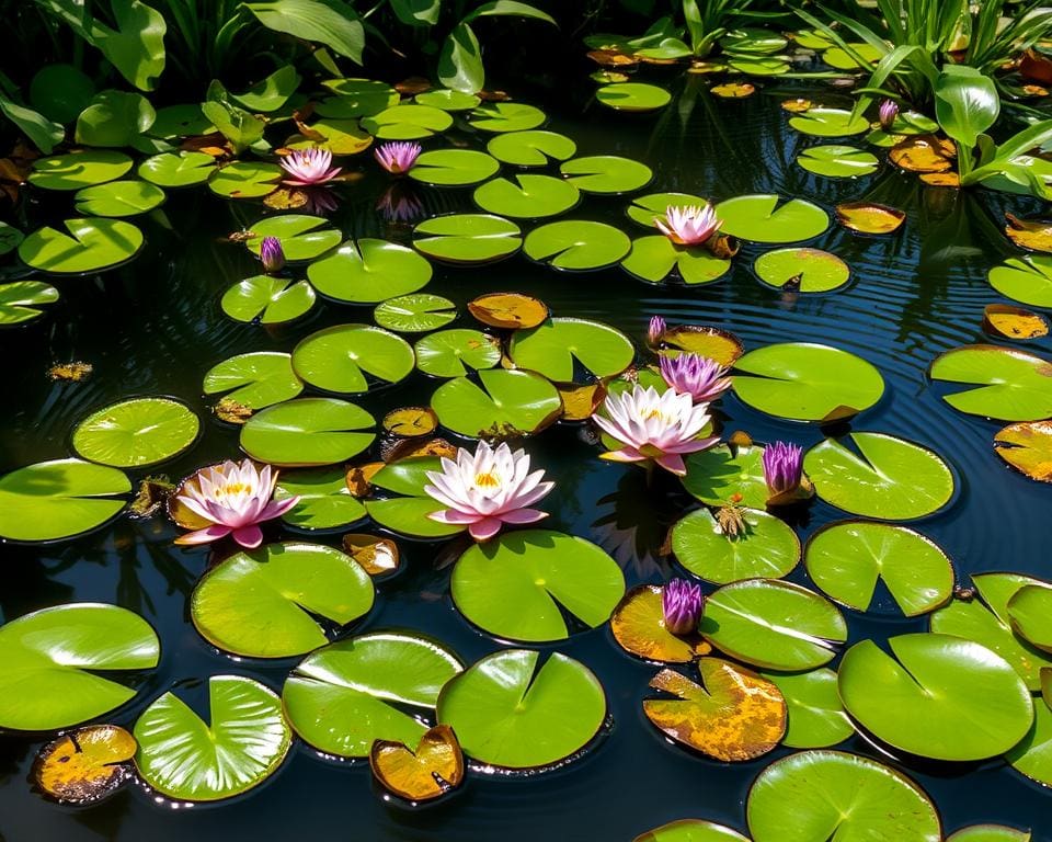 Schwimmende Teichpflanzen für stilvolle Wassergärten