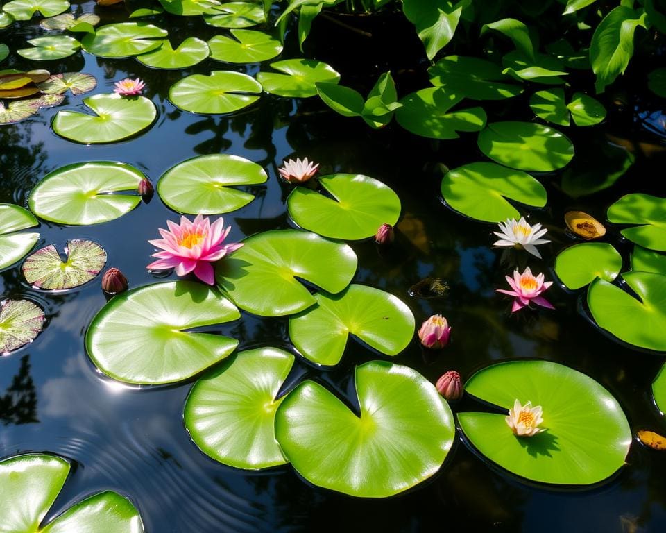 Schwimmende Teichpflanzen