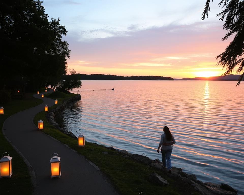 romantische Spaziergänge am Wasser