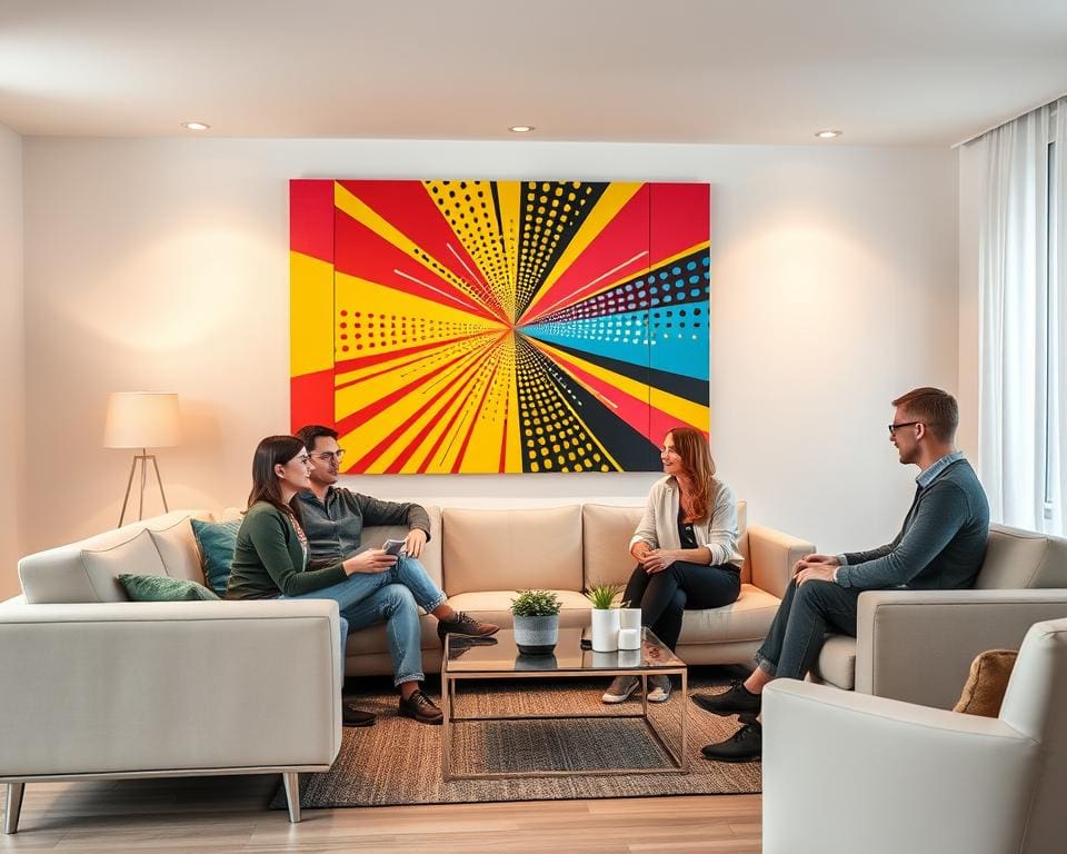 Pop Art Wanddekoration in modernen Wohnräumen