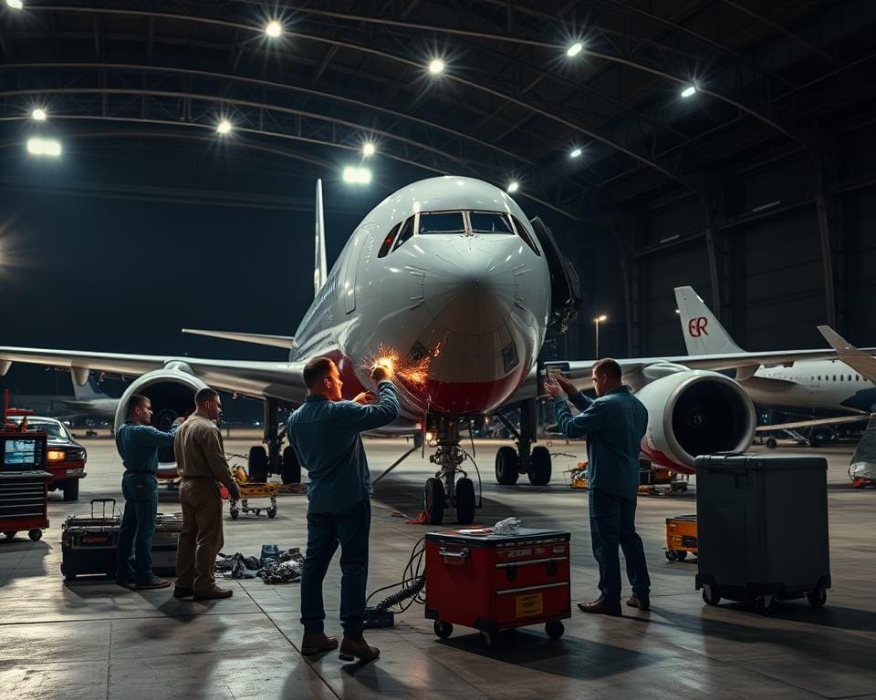 Wie läuft eine Nachtschicht in der Flugzeugwartung?