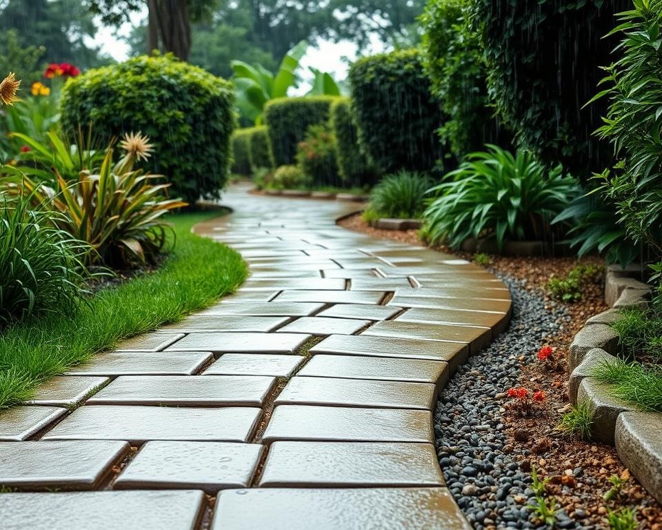 Wie bleibt ein Steinweg auch nach Regen stabil?