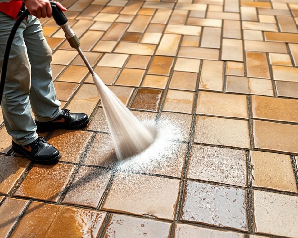 professionelle Steinreinigung auch für Pflastersteine