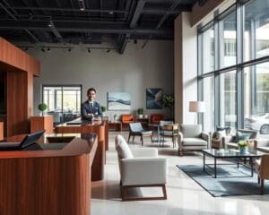 Wie plant ein Innenarchitekt Empfangsbereiche?